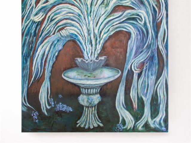 Fountain (I am all over you), 2022 – Öl und Pigmente auf Leinwand, 170 x 150 cm